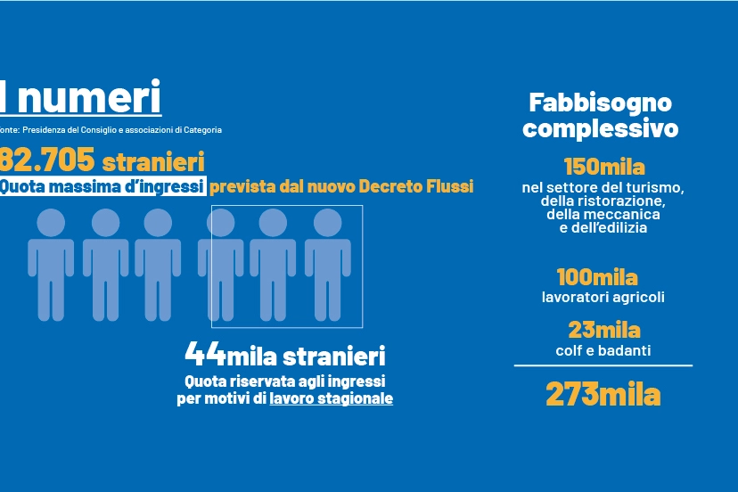 I numeri dei migranti regolari decisi dal decreto flussi e quelli del fabbisogno italiano