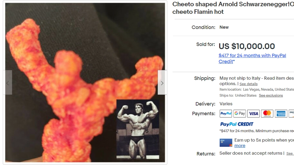 La patatina Schwarzenegger da collezione - Foto: screenshot da ebay/dadeassassin