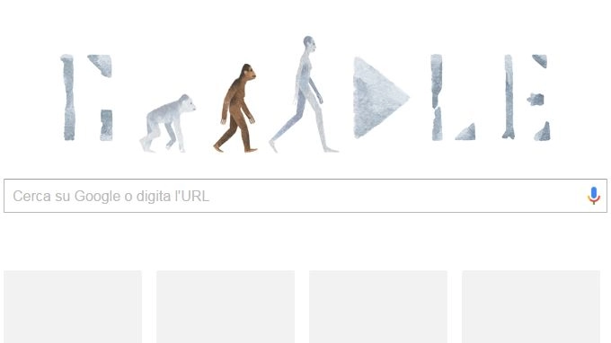 Il doodle di Google su Lucy (da google)