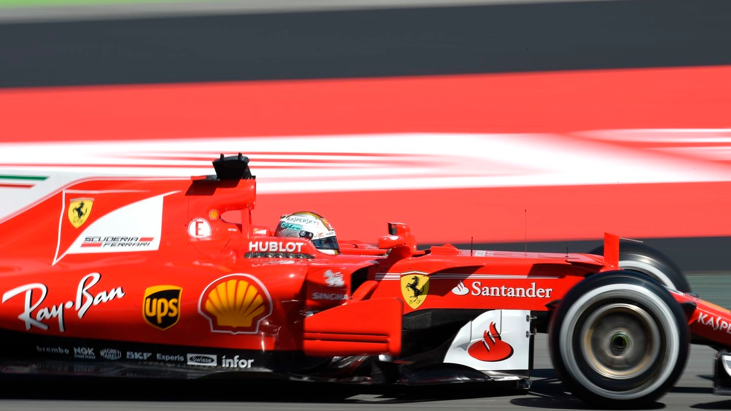 Gp di Spagna 2017, Sebastian Vettel in azione (Afp)