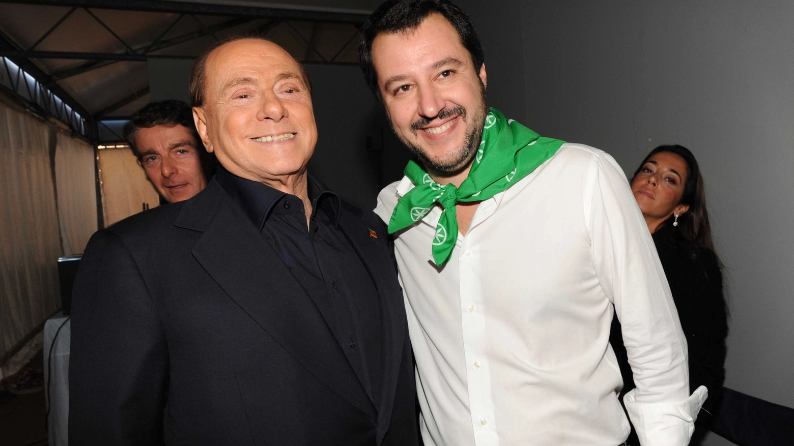 Matteo Salvini con Silvio Berlusconi