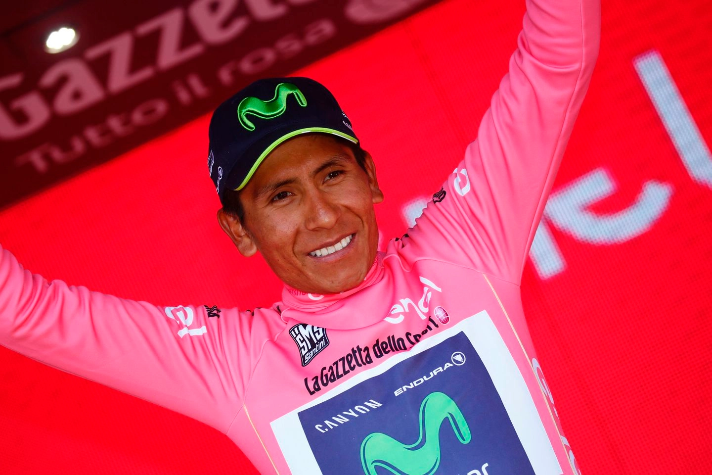Giro d'Italia, Quintana in maglia rosa (foto Afp)