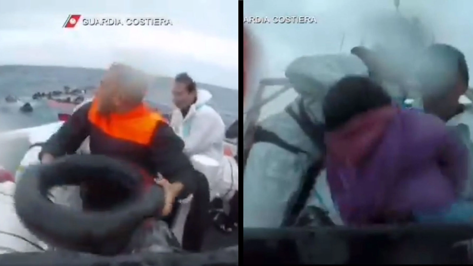 Lampedusa, il salvataggio dei naufraghi da parte della Guardia Costiera (Twitter)