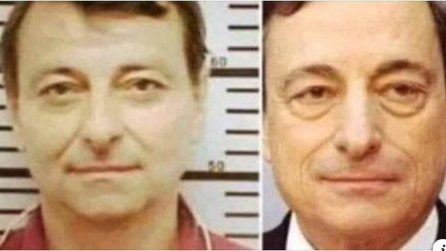 Cesare Battisti e Mario Draghi affiancati nel post di Paola Perinetto (Facebook)