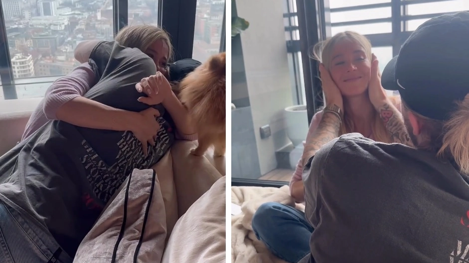 Diletta Leotta e Loris Karius si abbracciano nel video pubblicato sui social 