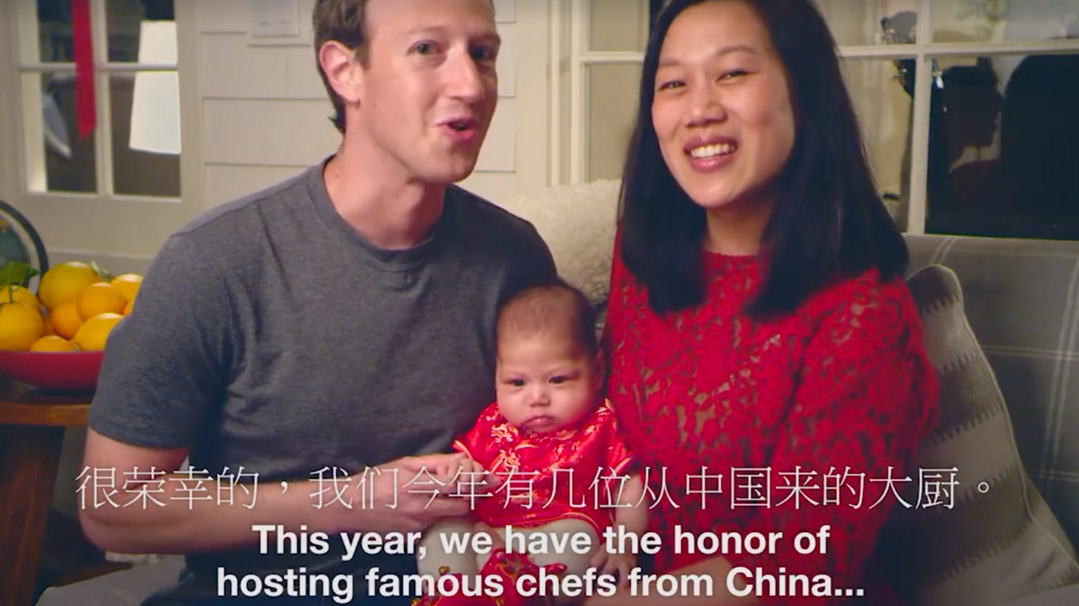 Capodanno cinese, video di auguri della famiglia Zuckerberg (Facebook)