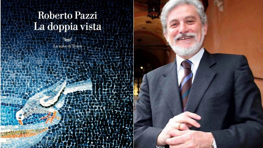 La copertina di 'La doppia vista' e lo scrittore Roberto Pazzi