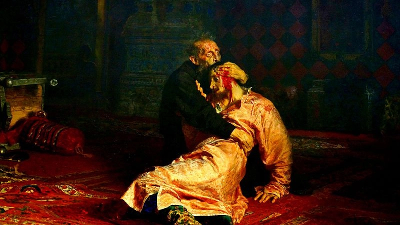 'Ivan il terribile e suo figlio Ivan il 16 novembre del 1581' di Ilya Repin 