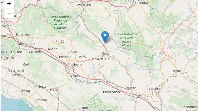 L'epicentro al confine tra le province di L'Aquila e Frosinone 