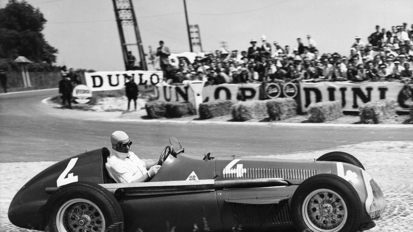 Juan Manuel Fangio, pilota Alfa Romeo nel Gran Premio d'Europa del 1951 (Ansa)