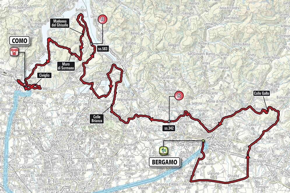Giro di Lombardia 2018, la planimetria 