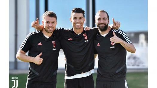 Ramsey, Ronaldo e Higuain alla Continassa 