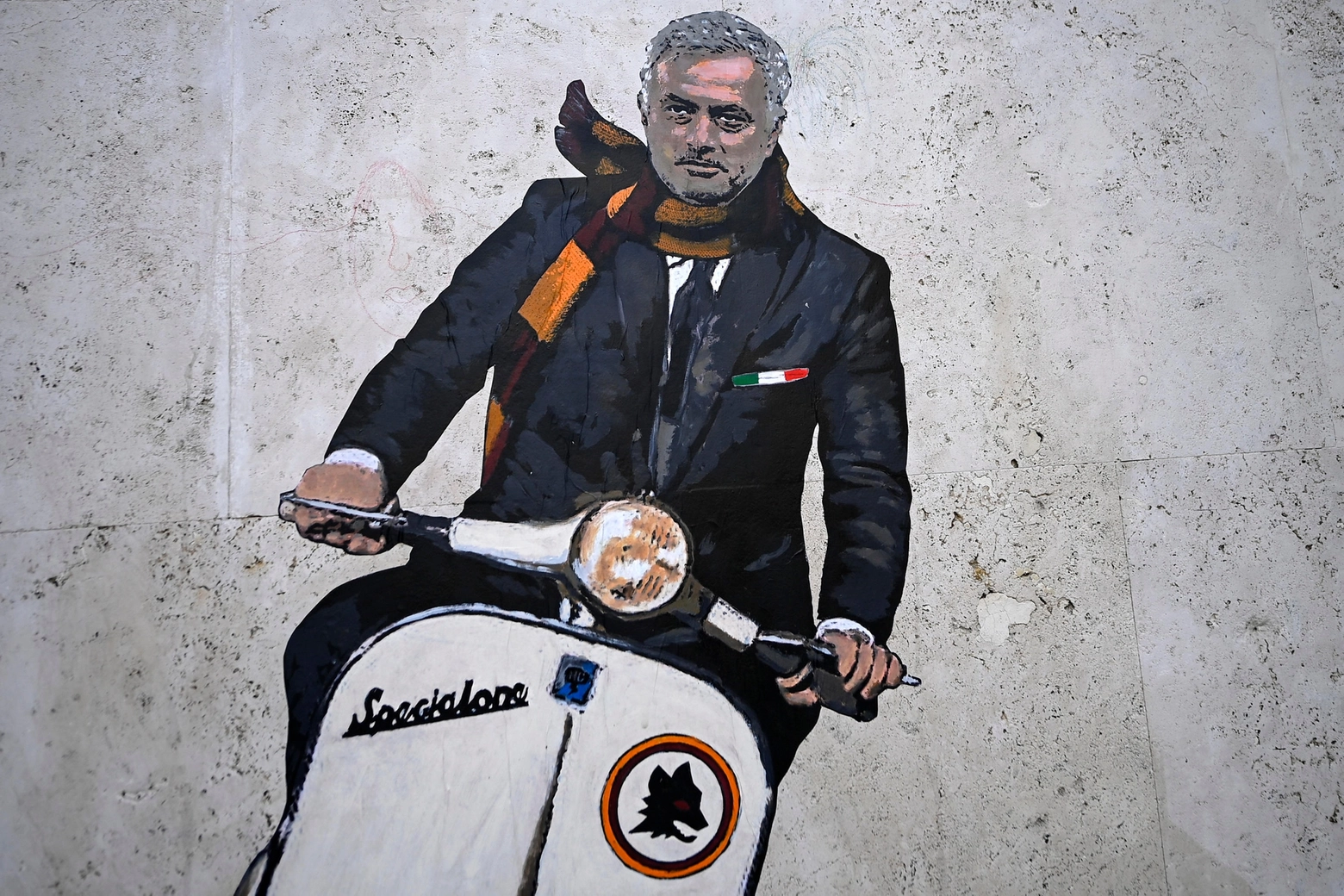 Il murales dedicato a Mourinho nel quartiere di Testaccio