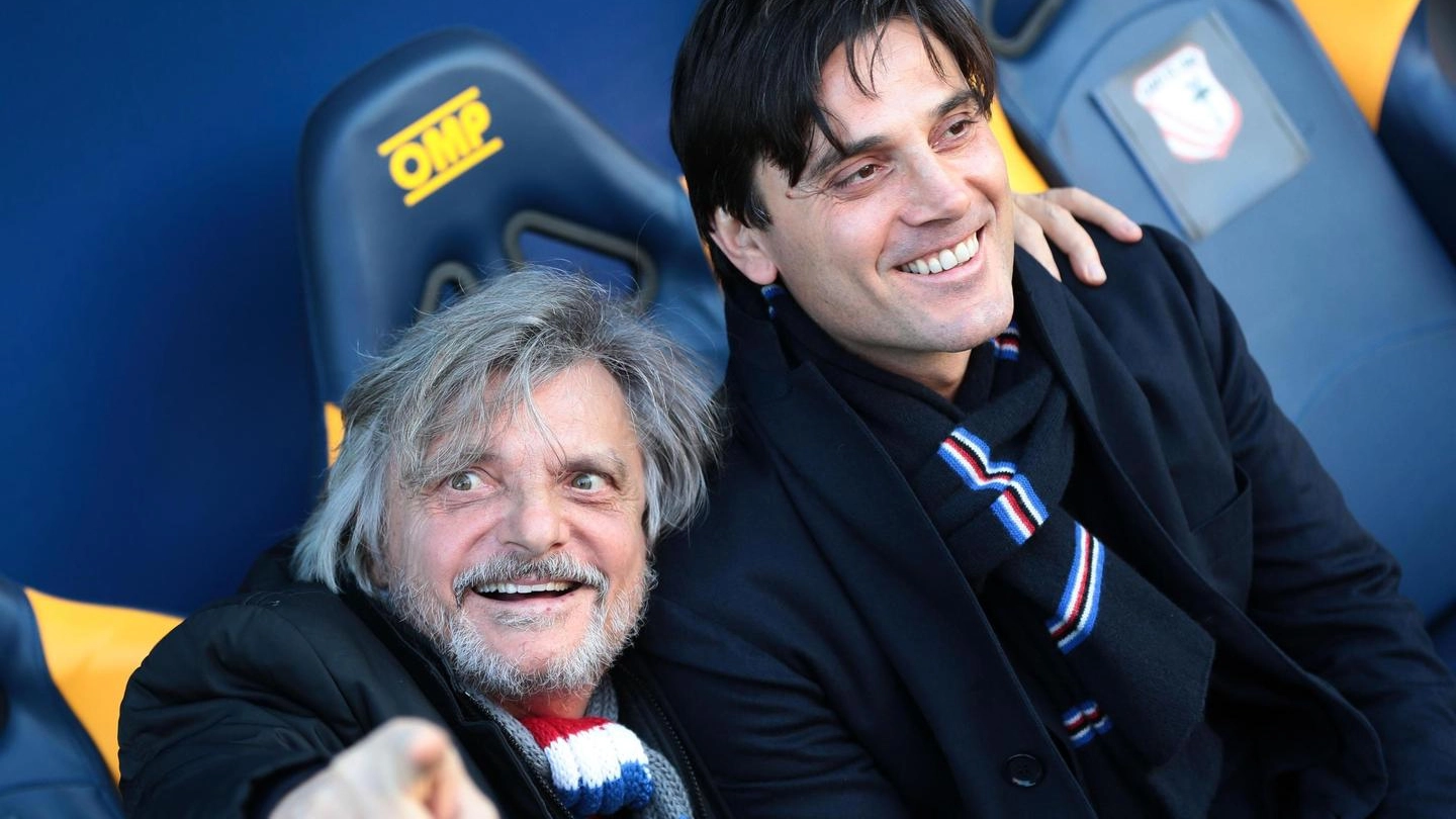Sampdoria: il presidente Massimo Ferrero e il tecnico Vincenzo Montella (Ansa)