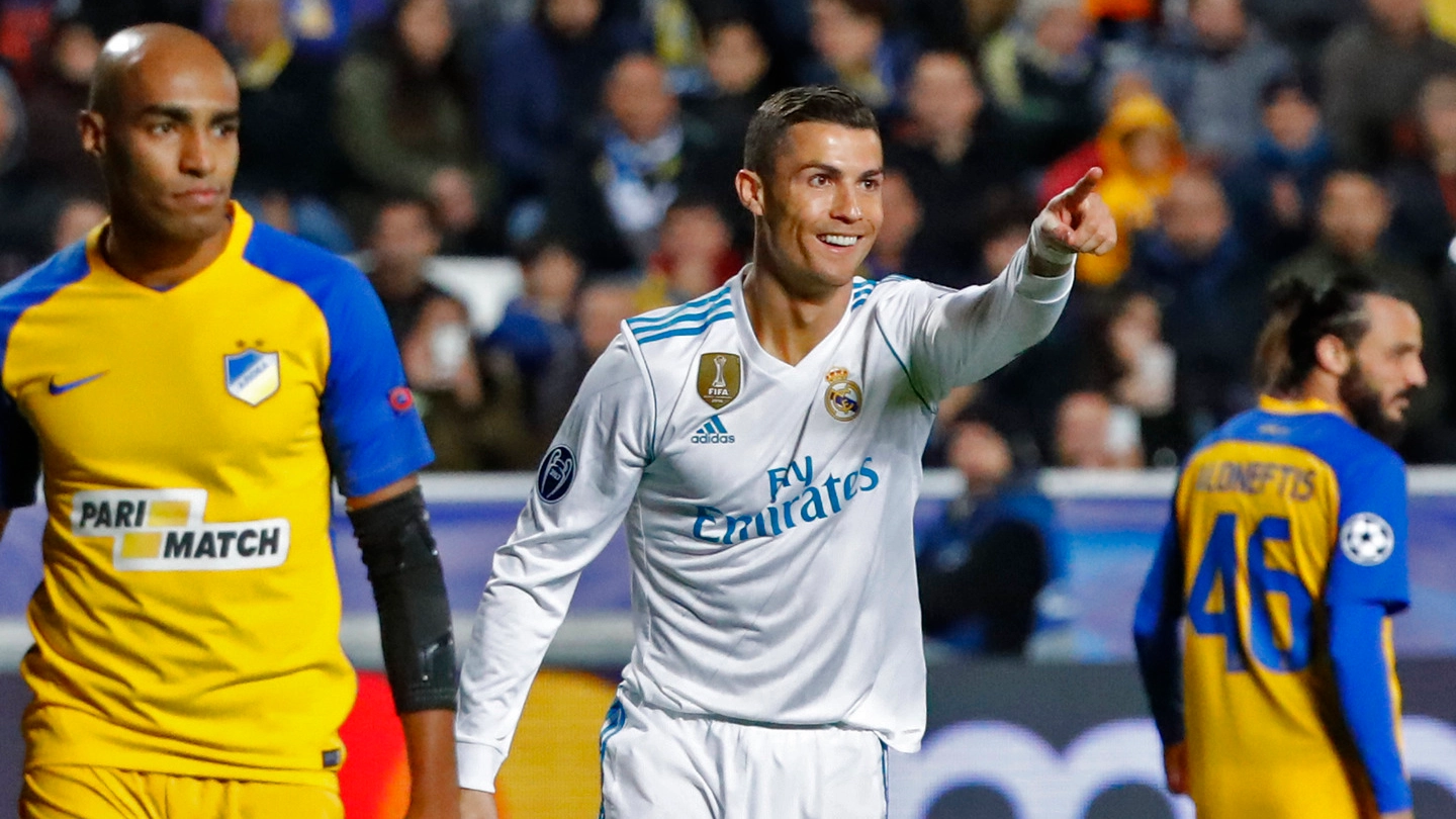 Cristiano Ronaldo contro l'Apoel (Afp)