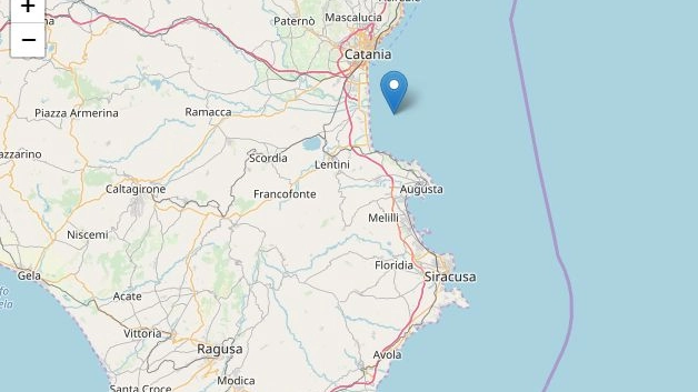 Terremoto al largo di Catania, la cartina di Ingv