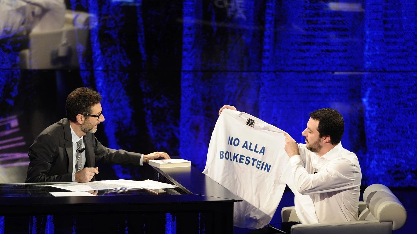 Fabio Fazio e Matteo Salvini (Ansa)