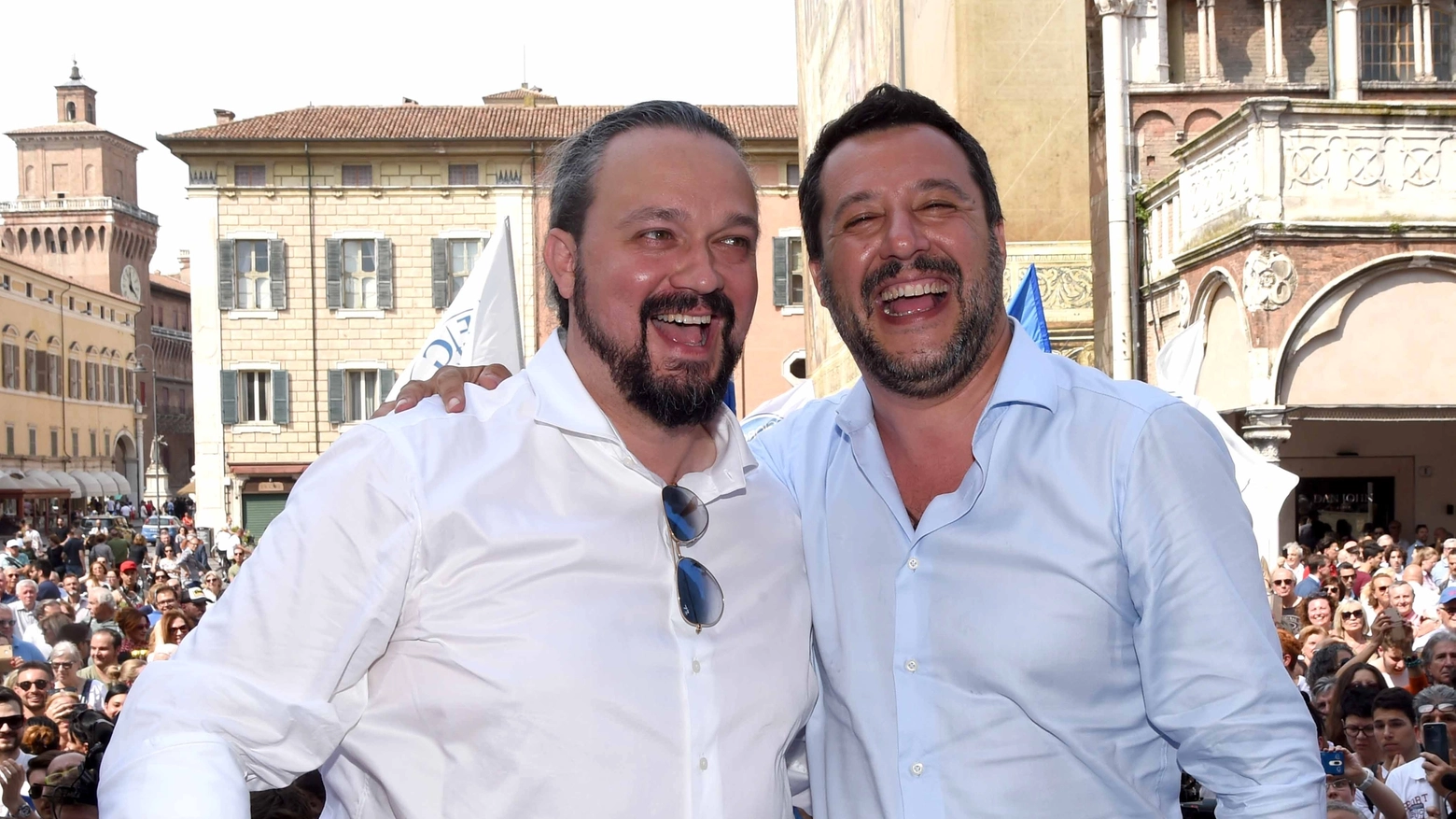 Ferrara, Matteo Salvini con Alan Fabbri (foto Businesspress)
