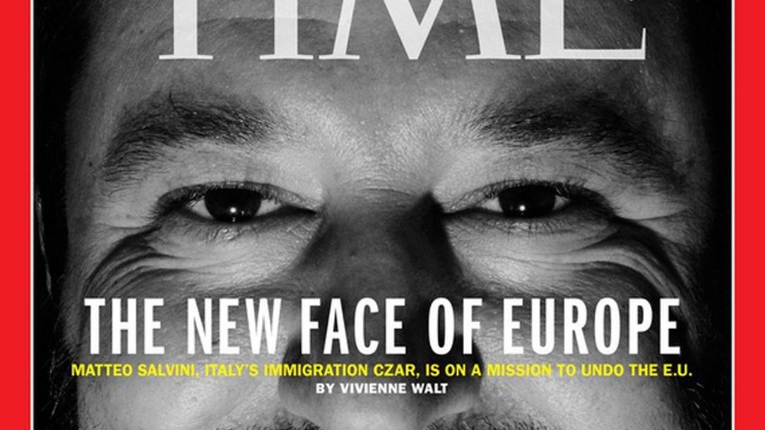 Matteo Salvini nella copertina di Time (Ansa)