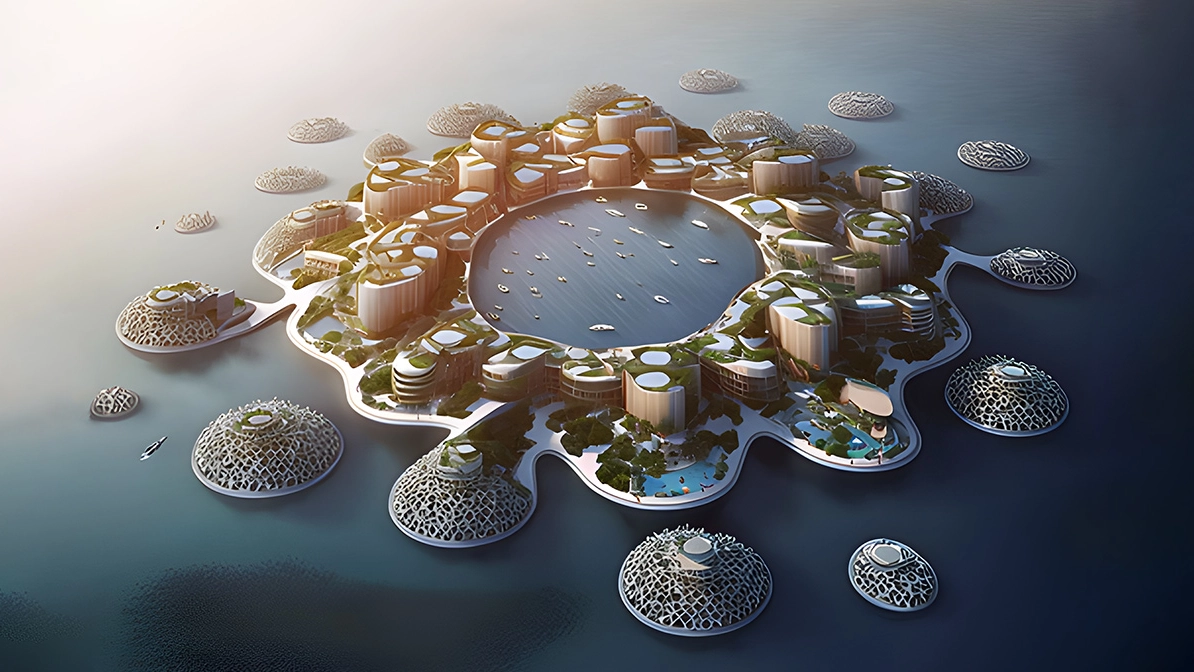 Floating City pensata da Luca Curci in collaborzione con la Tim Fu Design 