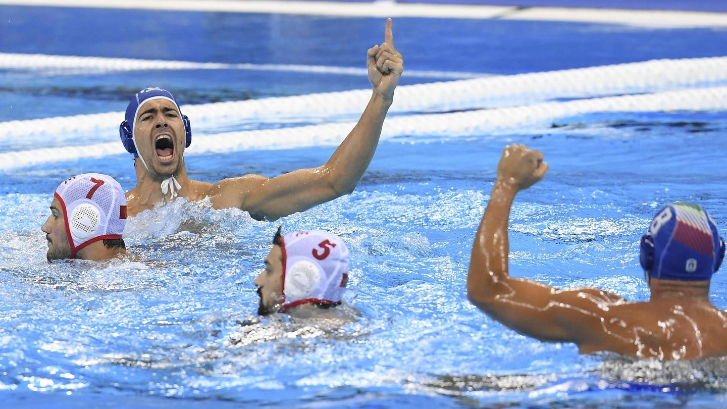 Rio, la gioia dei ragazzi del Settebello dopo la vittoria del bronzo (Ansa)