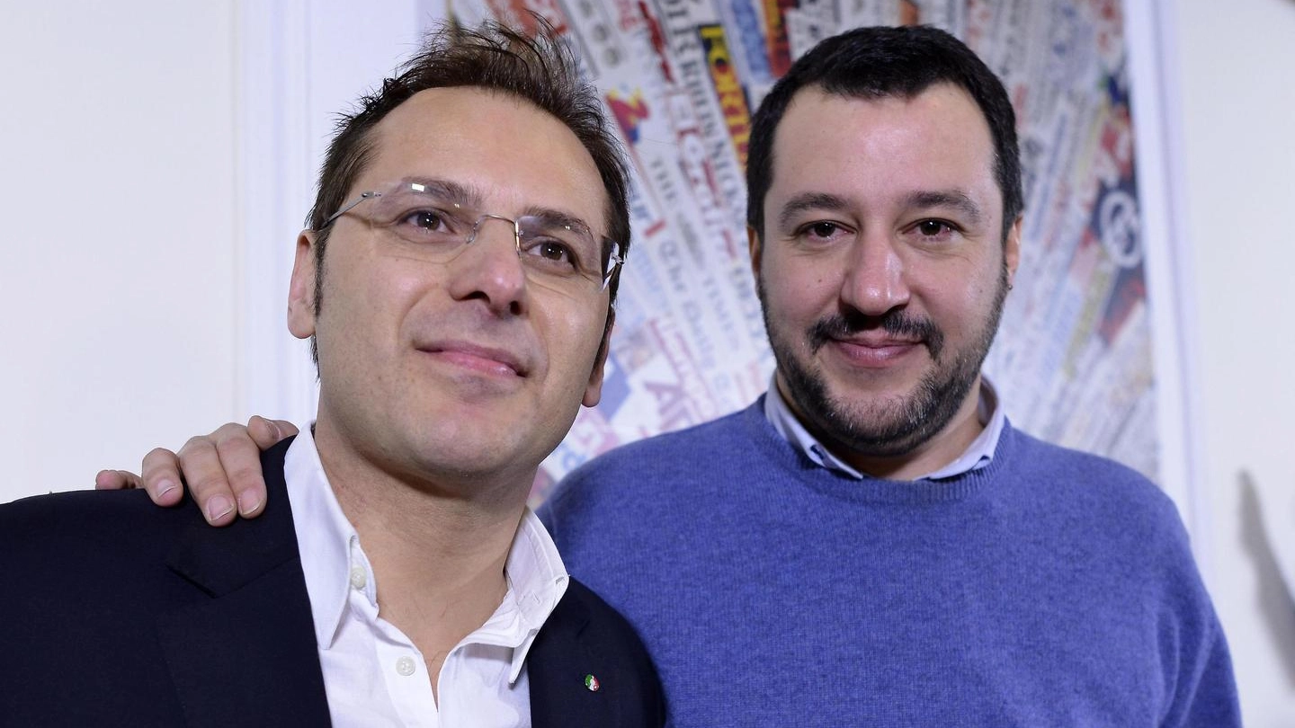 Armando Siri con Matteo Salvini (Ansa)