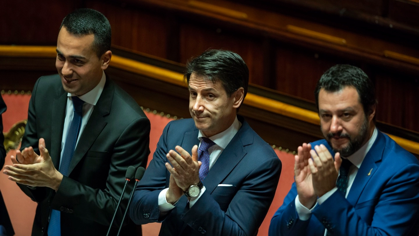 Governo, Conte con Di Maio e Salvini (Newpresse)