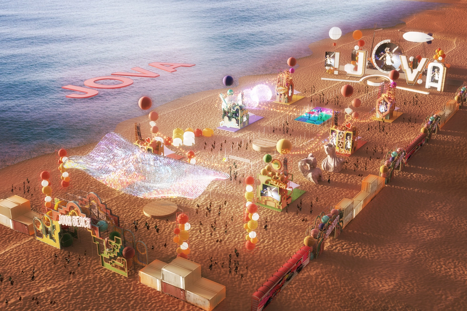 Il rendering di come sarà il villaggio del 'Jova beach party'
