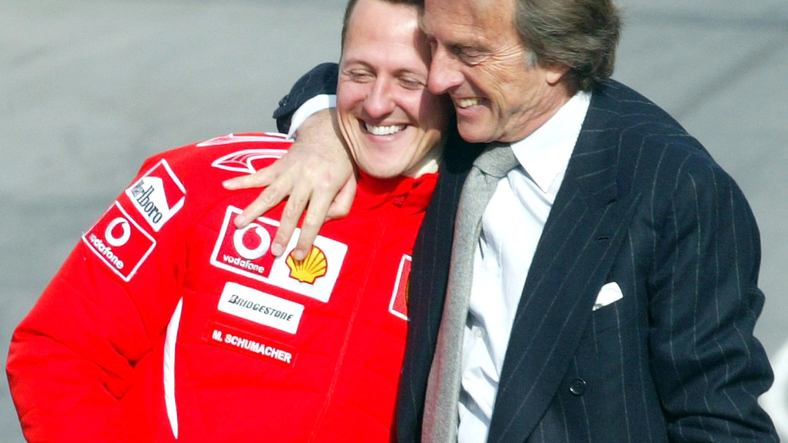 Luca di Montezemolo con Michael Schumacher (Ansa)