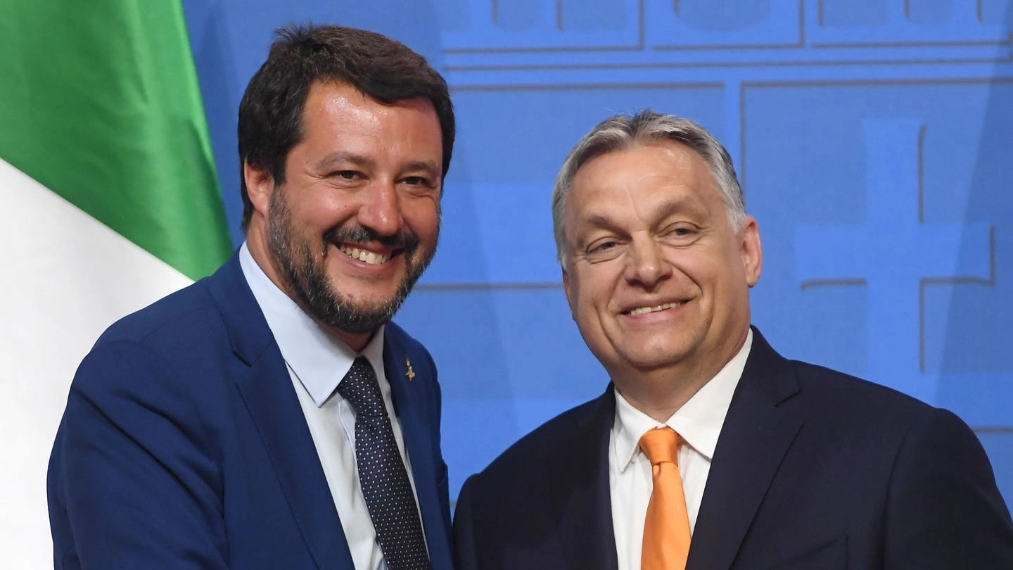 Matteo Salvini e Viktor Orban, incontro a Budapest (Lapresse)
