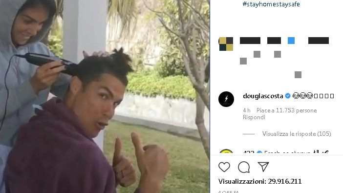 Cristiano Ronaldo: "Stay home and keep stylish"