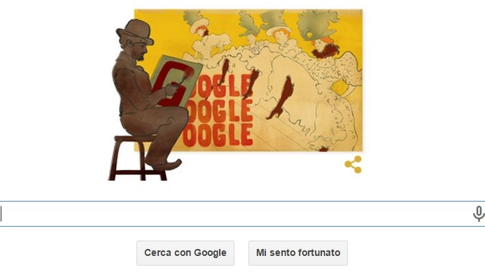 Google festeggia con un doodle la nascita, 150 anni fa, di Toulouse-Lautrec