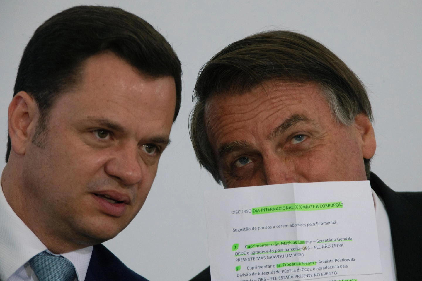 Anderson Torres con l'ex presidente brasiliano Jair Bolsonaro (Ansa)