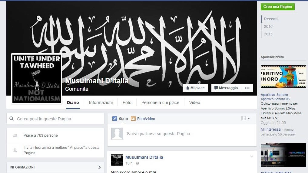 Il gruppo Facebook Musulmani d'Italia-Comunità