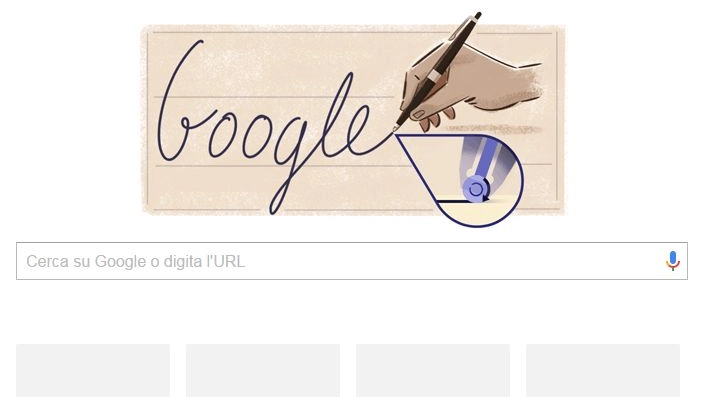 Il doodle di Google per Ladislao José Biro (da google)