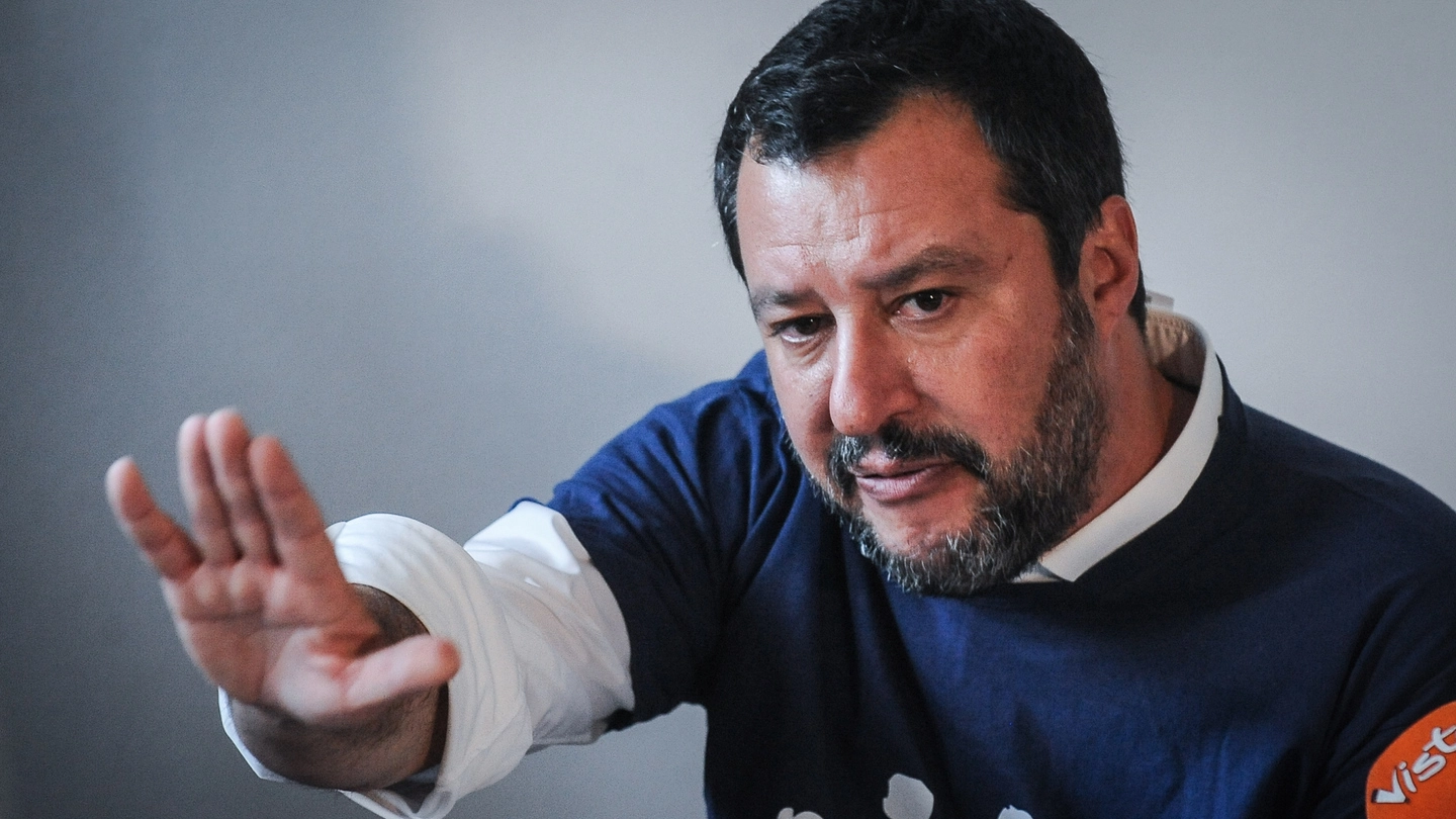 Matteo Salvini a Verona (LaPresse)