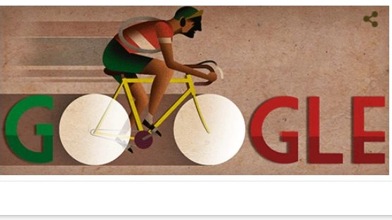 104° anniversario della nascita di Gino Bartali, il doodle di Google