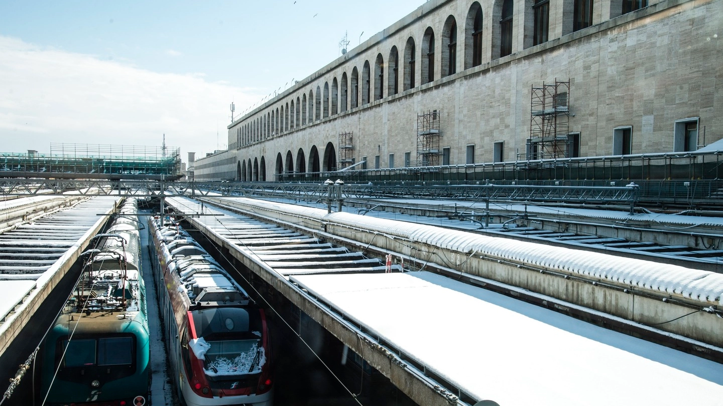 La neve a Roma alla Stazione Termini (ImagoE)