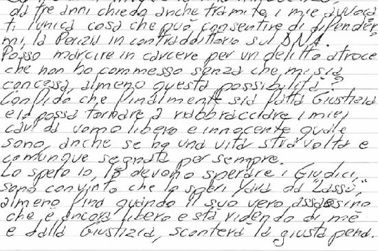 La lettera che Bossetti ha scritto a Qn 