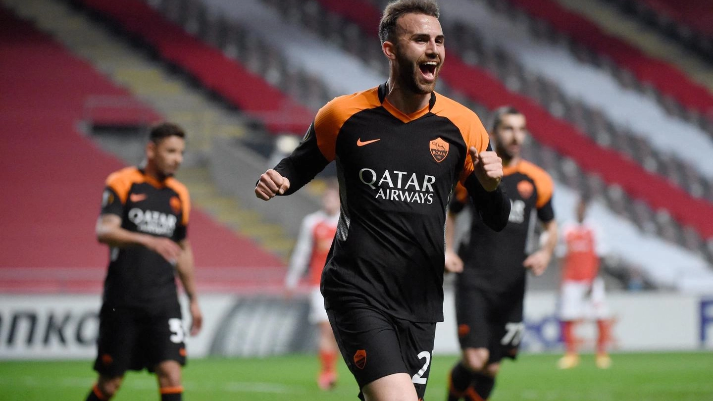 Braga-Roma: Borja Mayoral ha segnato il gol dello 0-2 (Ansa)