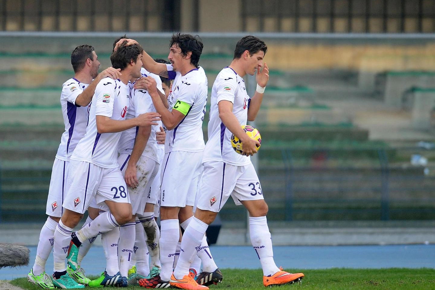 L'esultanza della Fiorentina