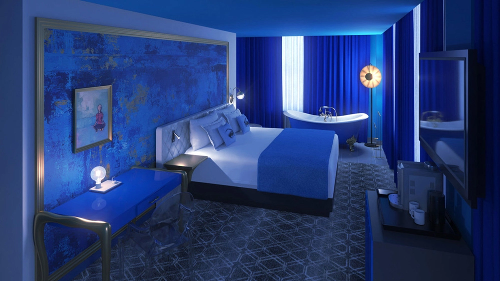 Il colore della camera di hotel corrisponde al tuo umore - Foto: www.angadartshotel.com