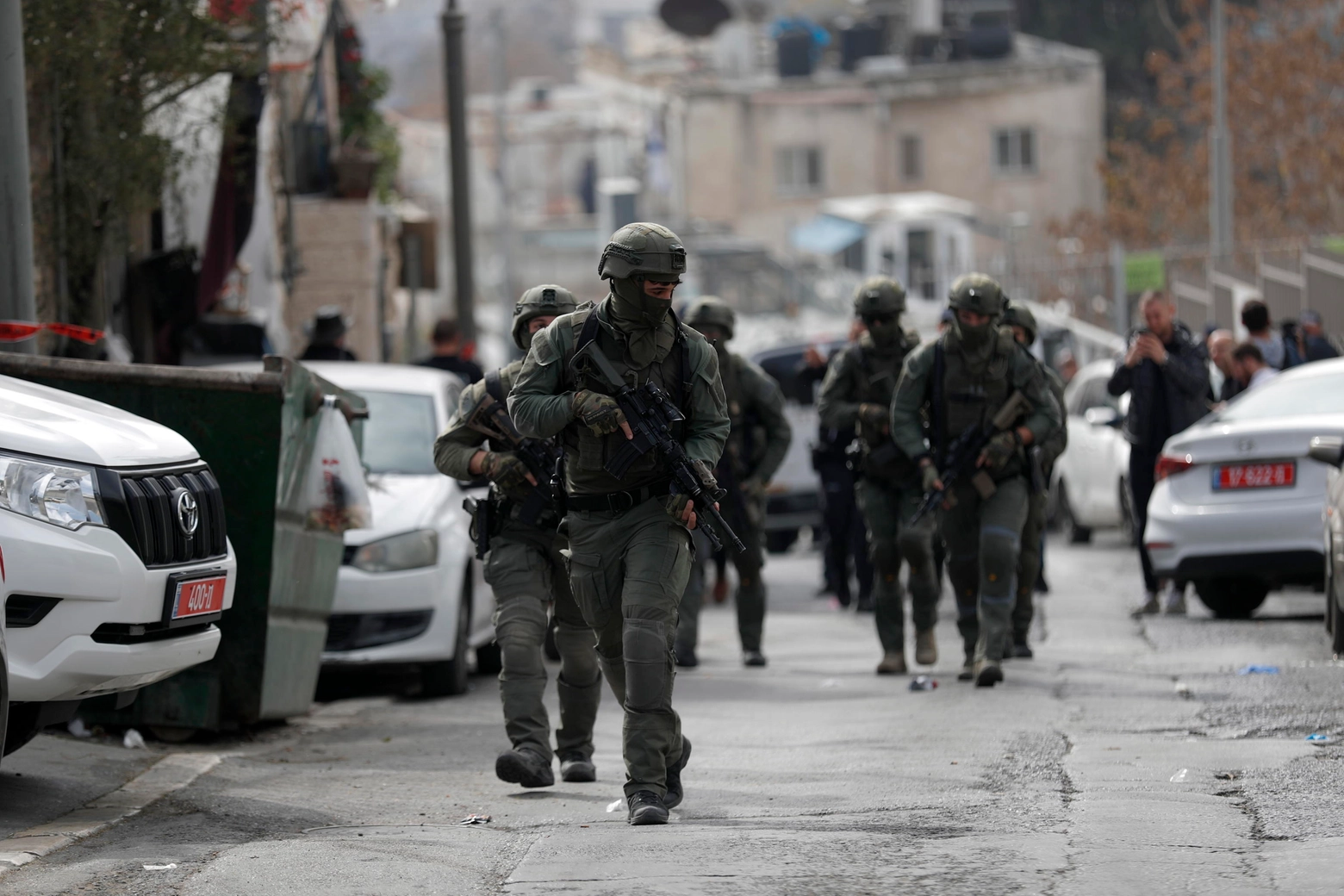 Unità speciale israeliana sul luogo dell'attacco del 28 gennaio 2023 (Epa)