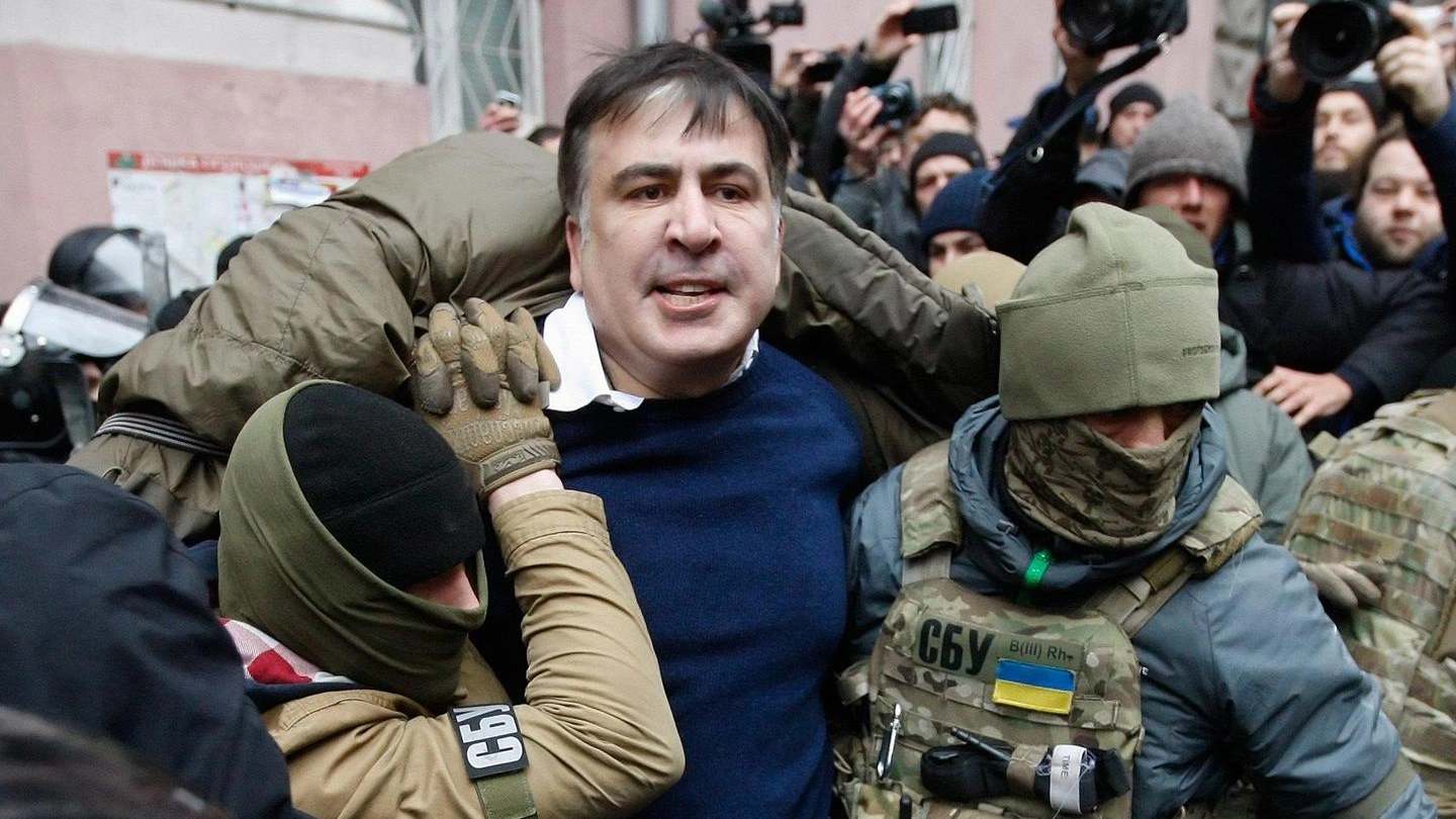 Mikheil Saakashvili, il tentativo di arresto di martedì (Ansa)