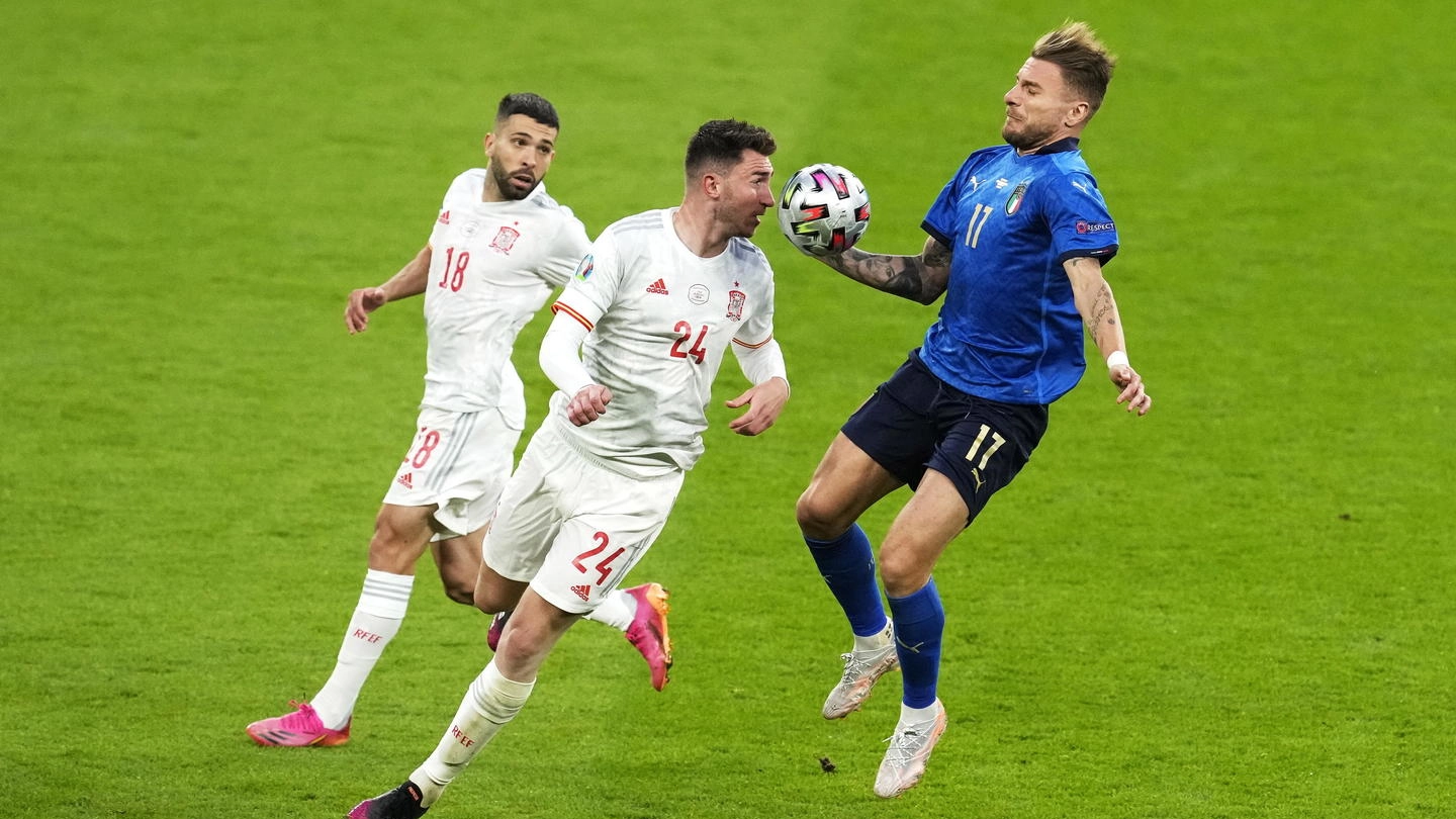 Ciro Immobile nel match dell'Italia contro la Spagna