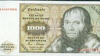 Una banconota da 1.000 Deutsche Mark