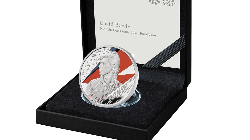 La moneta di David Bowie (foto dal sito ufficiale della Royal Mint)