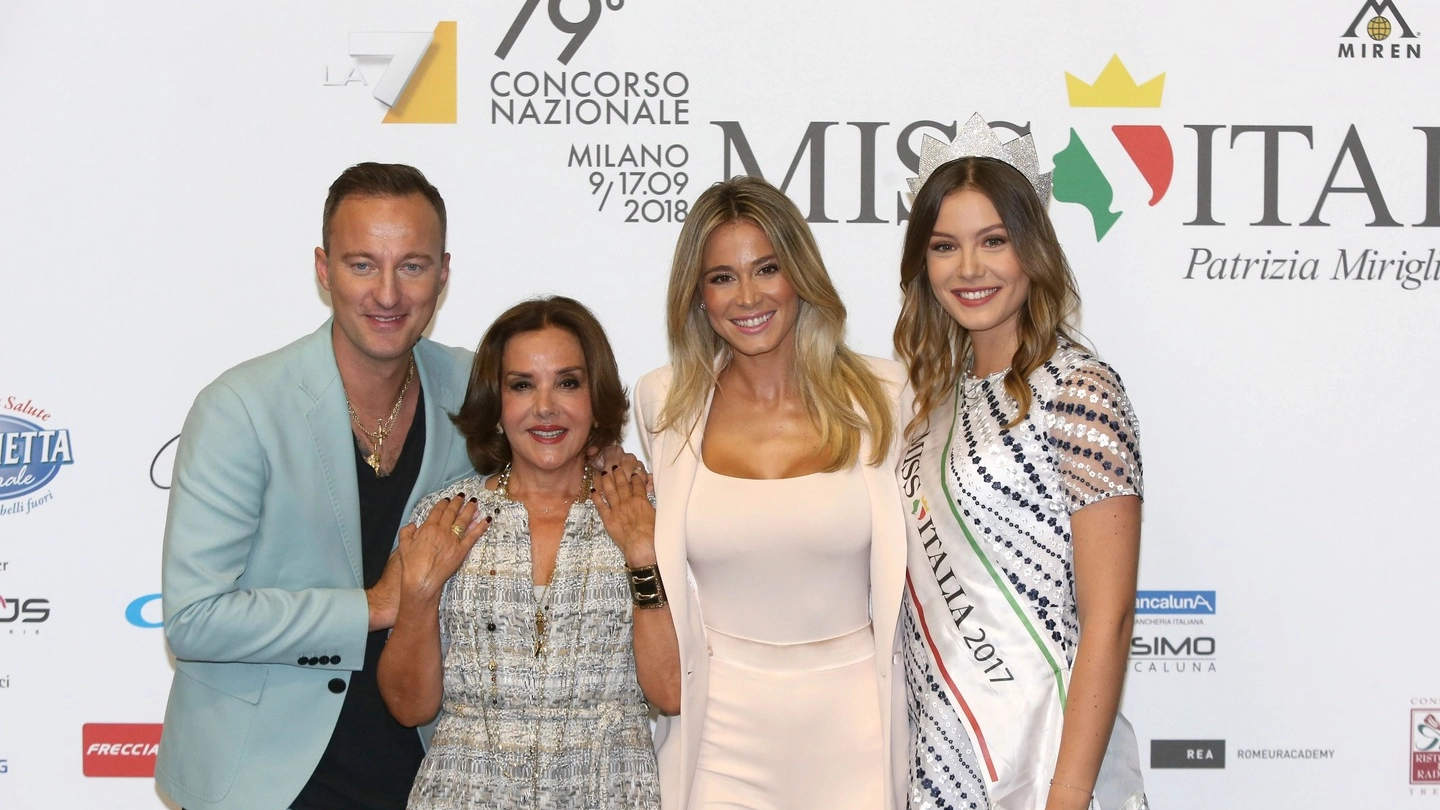 Facchinetti, Mirigliani, Leotta e Alice Arlanch, Miss Italia 2017 (LaPresse)