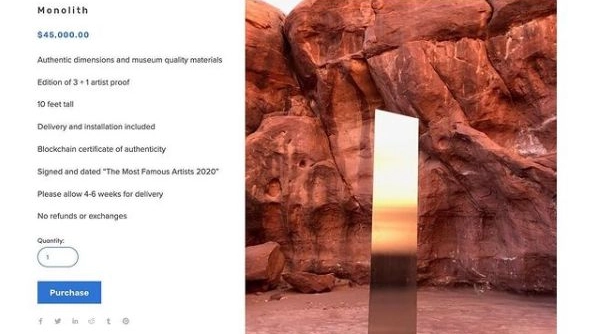 Copie del monolite del deserto dello Utah in vendita