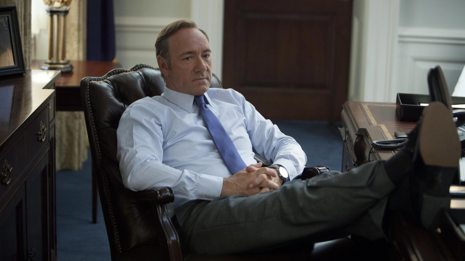 Kevin Spacey in una scena di 'House of Cards' (Afp)